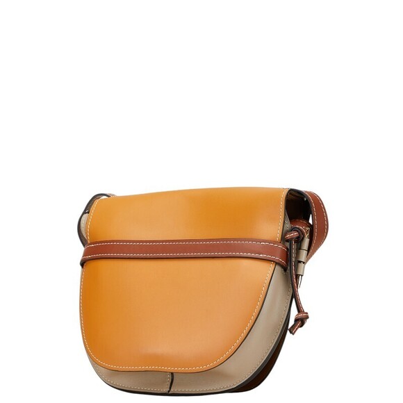 Loewe Anagram Logo Gate Shoulder Bag Brown Greige Leather - Picture 2 of 10